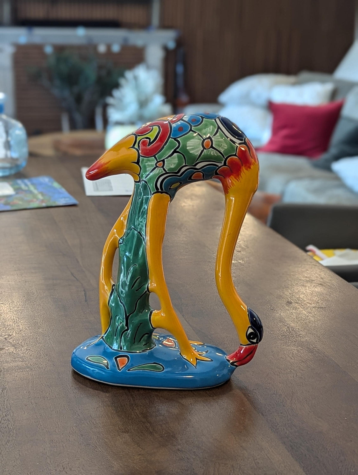 Orange Flamingo is Mexican Talavera Pottery, Home and Garden Decor from luv2brd.com
