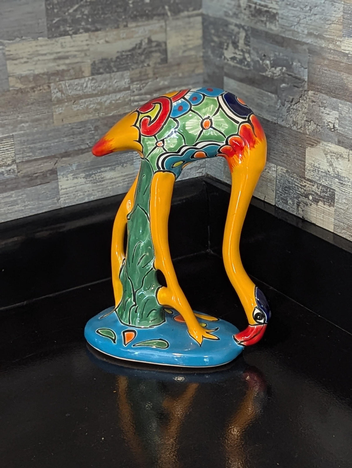 Orange Flamingo is Mexican Talavera Pottery, Home and Garden Decor from luv2brd.com