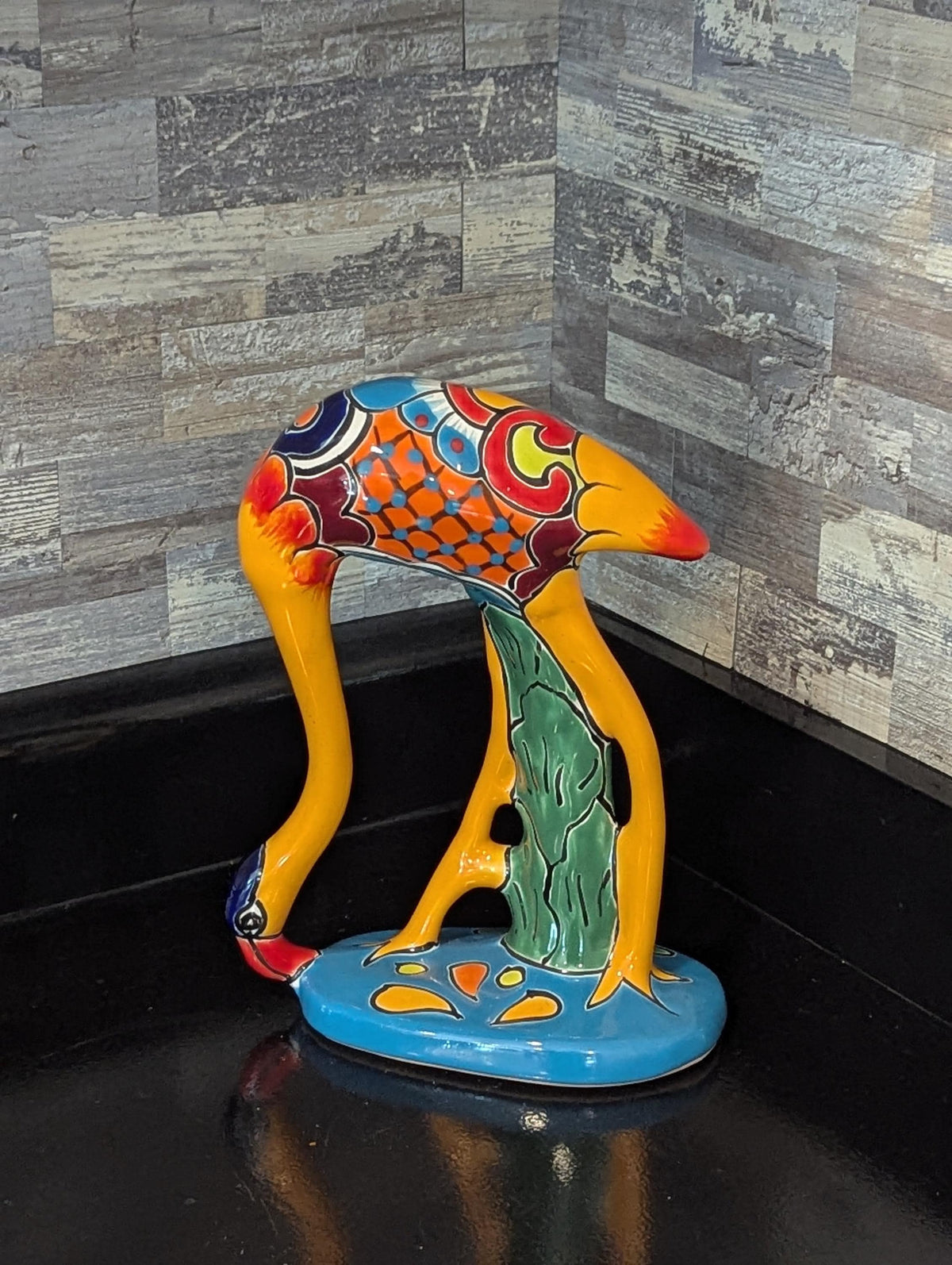 Orange Flamingo is Mexican Talavera Pottery, Home and Garden Decor from luv2brd.com