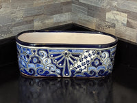 Oval Planter Talavera Pottery, Indoor or Outdoor Flower Pot, Ceramic Housewarming Gift