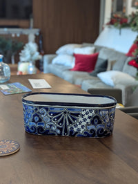 Oval Planter Talavera Pottery, Indoor or Outdoor Flower Pot, Ceramic Housewarming Gift