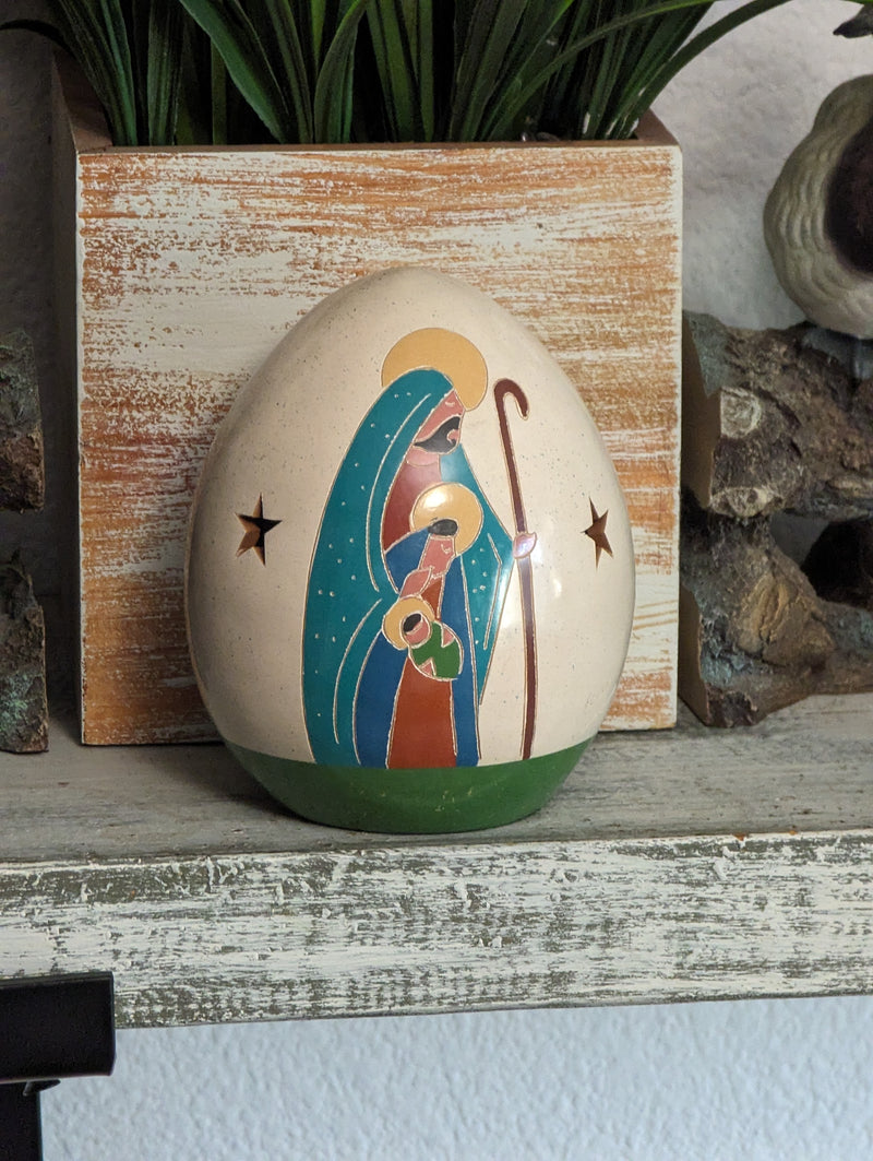 Holy Family Luminary, Handmade Ceramic Home Decor from Nicaragua, Housewarming Gift