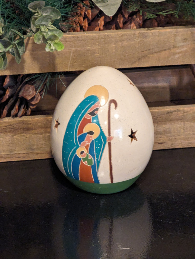 Holy Family Luminary, Handmade Ceramic Home Decor from Nicaragua, Housewarming Gift