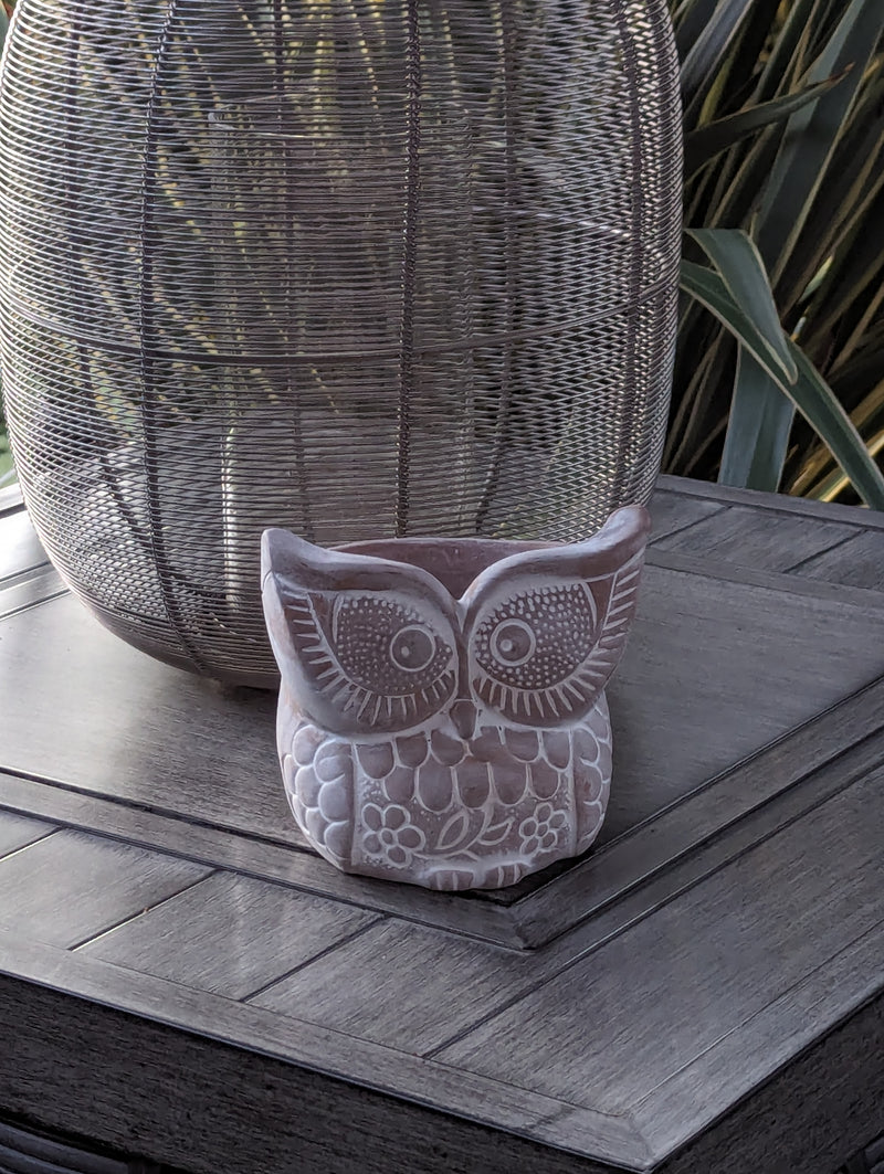 Handmade Terracotta Owl Planter, Indoor Succulent, Herb or Flower Pot | Housewarming Gift