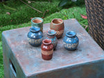 Mini Ceramic Pots (6), Decorative Vessels in Mixed Colors for Plants, Pens, Stuff | Home Decor from Nicaragua