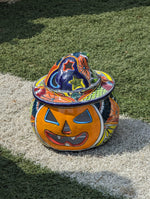 Pumpkin Halloween Decor, Indoor Halloween Party Decor or Outdoor Fall Decor, Handmade Mexican Talavera Pottery Home Decoration