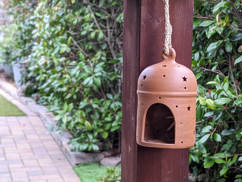 Traditional Ceramic Lantern, Oudoor Home Decor | 11-inch Terracotta from Nicaragua