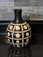 Handmade Vase | Peruvian Ceramics featuring Chulucanas Squares | Dried Flower Vase or Indoor Home Decor