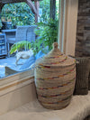 Laundry Hamper Basket, Handmade in Senegal, Vanilla Sugar Swirl, Home Decor | Housewarming Gift