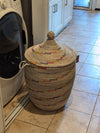 Laundry Hamper Basket, Handmade in Senegal, Vanilla Sugar Swirl, Home Decor | Housewarming Gift