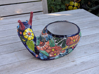 Talavera Snail Planter Mexican Pottery, Ceramic Planter Pot for Indoor Home Decor or Outdoor Garden Decor, Hand Painted Flower Pot (Copy)