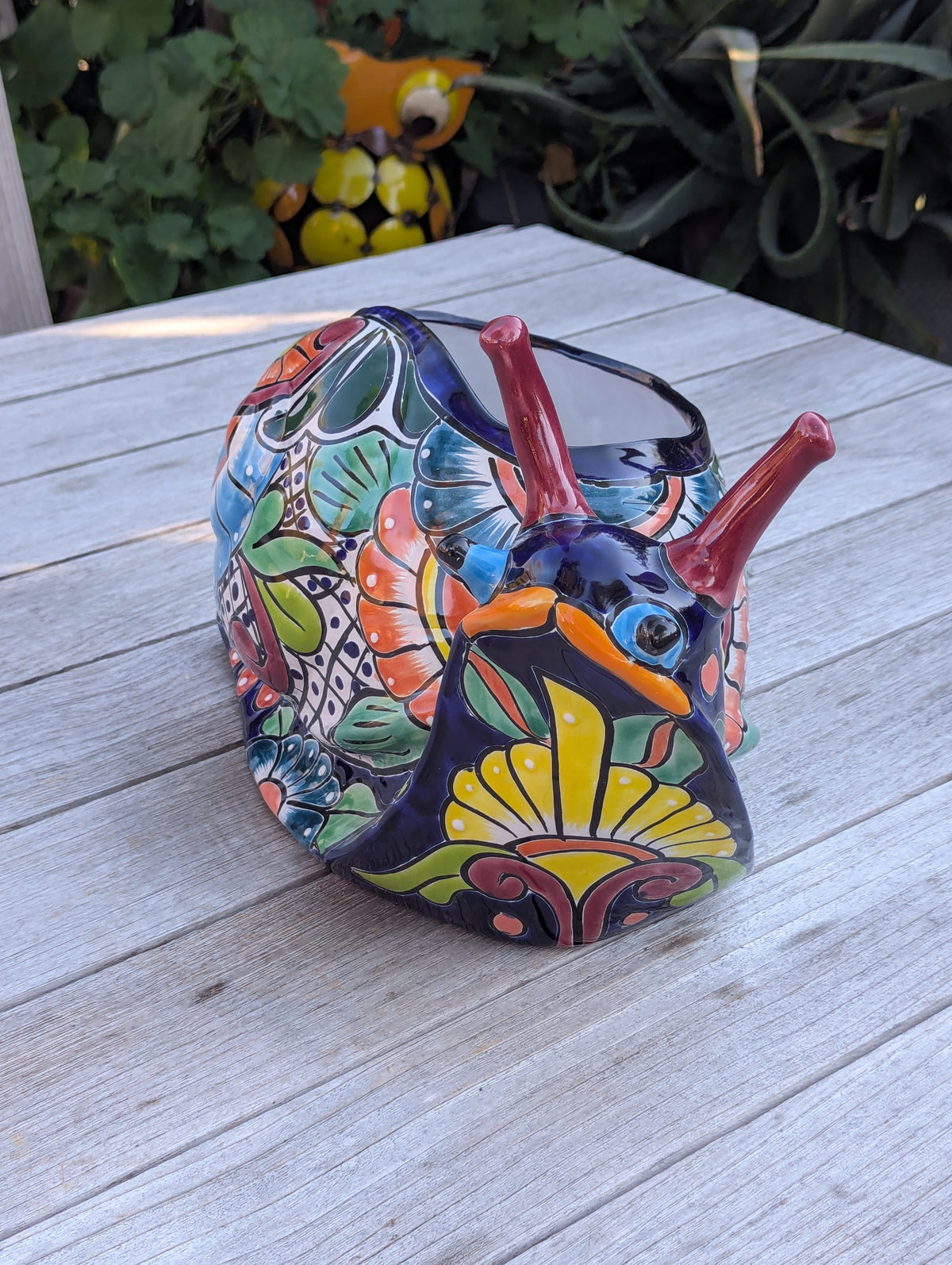 Talavera Snail Planter Mexican Pottery, Ceramic Planter Pot for Indoor Home Decor or Outdoor Garden Decor, Hand Painted Flower Pot (Copy)