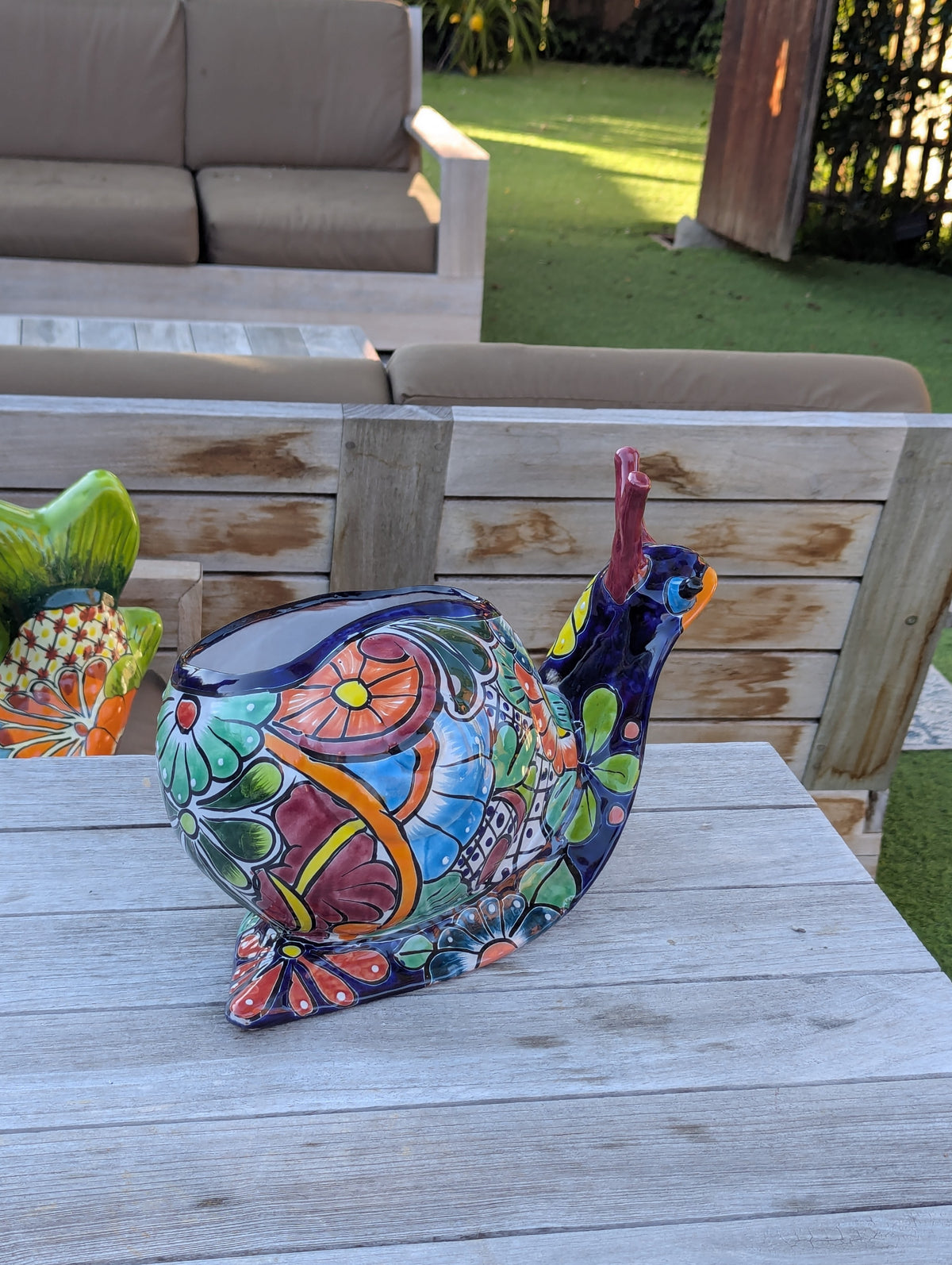 Talavera Snail Planter Mexican Pottery, Ceramic Planter Pot for Indoor Home Decor or Outdoor Garden Decor, Hand Painted Flower Pot (Copy)