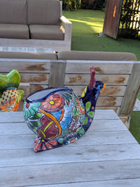 Talavera Snail Planter Mexican Pottery, Ceramic Planter Pot for Indoor Home Decor or Outdoor Garden Decor, Hand Painted Flower Pot (Copy)