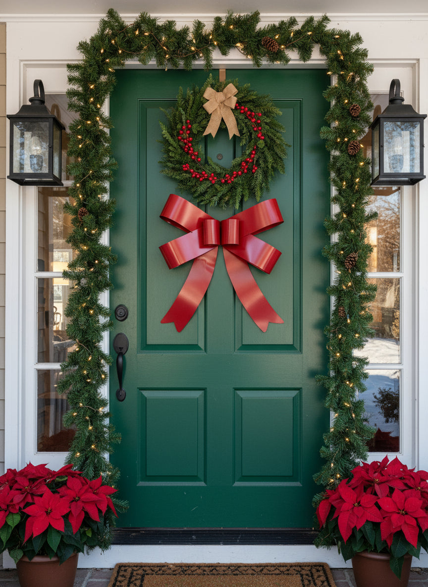 Metal Ribbon Home Decor & Christmas Yard Decoration | Seasonal Holiday Decor, Rustic Christmas Yard Art, Large Bow