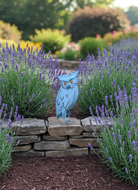 Owl Home Decor, Metal Owl Statue, Owl Decoration for Garden, Metal Owl Yard Art, Metal Owl Sculpture, Owl Figurine Home Decor, Blue Owl