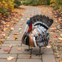 Thanksgiving Turkey Decorations as Outdoor Garden Art or Table Decor Centerpiece for Your Home, Metal Turkey Decor in 3 Sizes