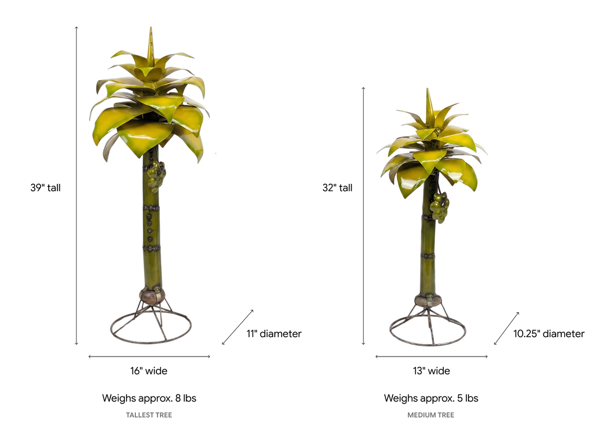Pygmy Palm Trees | Metal Yard Art & Garden Decor Centerpieces