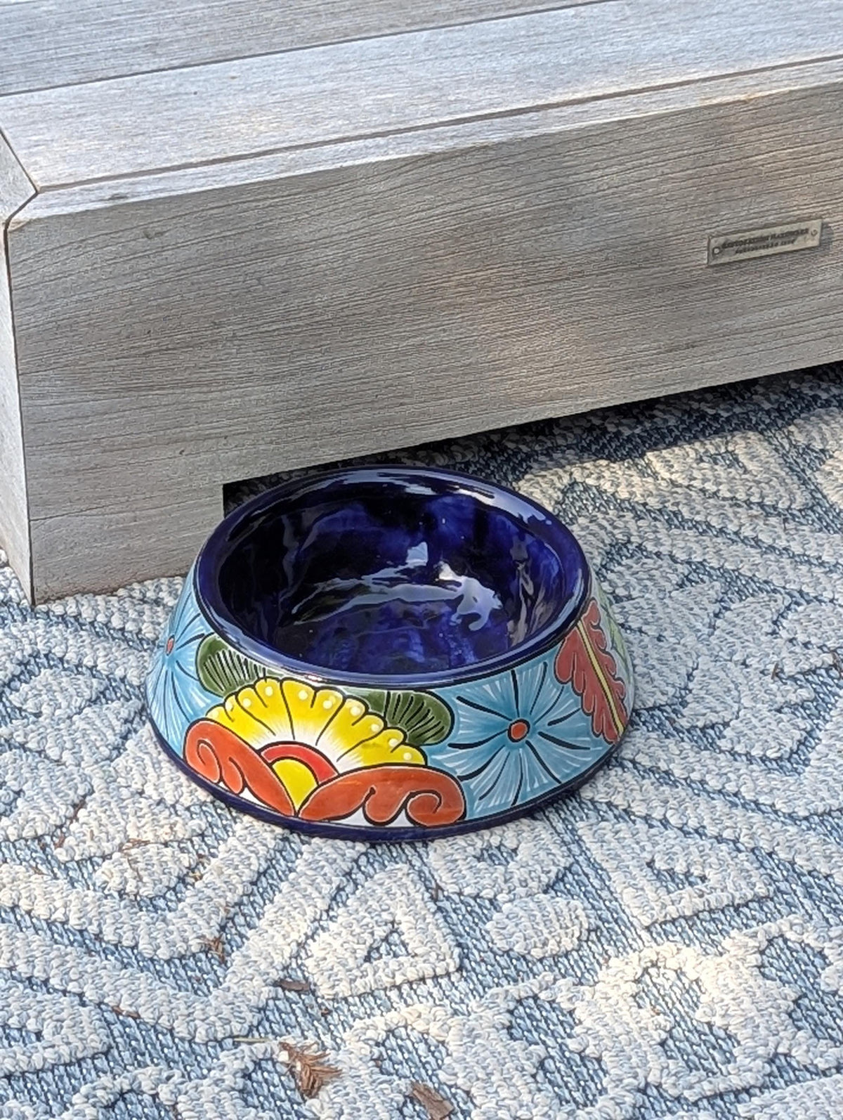 Round Talavera Dog Bowl | Hand Painted Mexican Ceramic Pet Food Dish | Pet Lover Gift