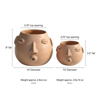 Whistler Face Planter is Handmade Mexican Pottery from Atzompa, Mexico, Home Decor, Indoor or Outdoor Decor