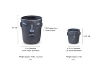 Sad Face Planter Bundle | Handmade Mexican Pottery | Artisan Flower Pot Home Decor