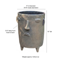 Sad Face Planter | Handmade Mexican Pottery | Artisan Flower Pot Home Decor