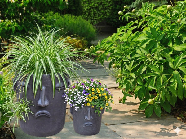 Sad Face Planter Bundle | Handmade Mexican Pottery | Artisan Flower Pot Home Decor