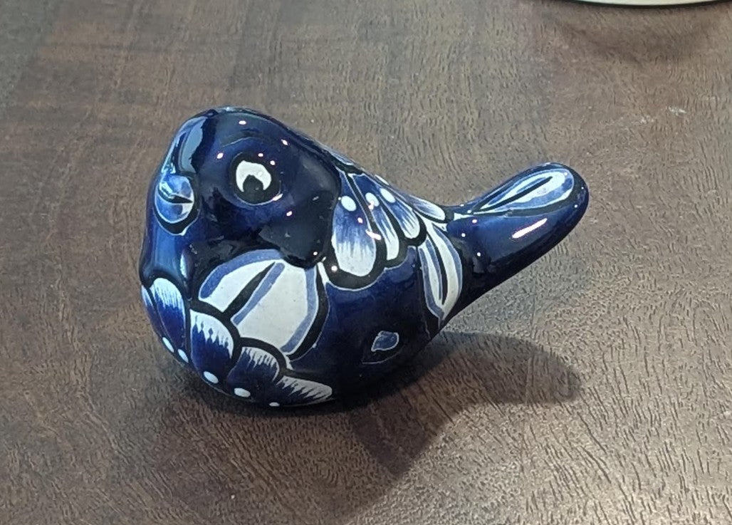 Talavera Birdie Home Decor | Ceramic Pottery Bird Statue & Small Bird Decor, Colorful Bird Art for Home, Yard or Garden Decor
