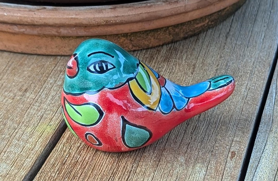 Talavera Birdie Home Decor | Ceramic Pottery Bird Statue & Small Bird Decor, Colorful Bird Art for Home, Yard or Garden Decor