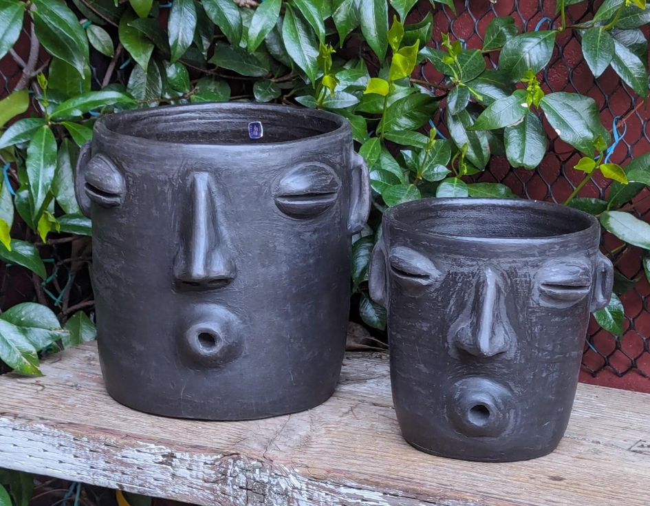Whistler Planter & Black Flower Pot | Handmade Mexican Clay Pottery from Atzompa, Mexico