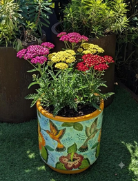 Hummingbird Planter | 14" Tall Handmade Talavera Ceramic Flower Pot  | Garden Gift