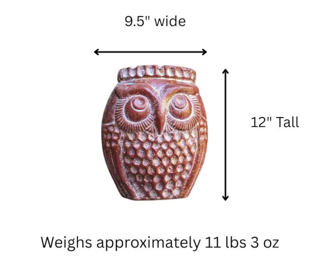 Handmade Mexican Owl Planter | Reddish Brown Clay Pot | Garden Gift