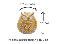 Handmade Clay Owl Planter  | Mexican Pottery Flower Pot  | Small Butterscotch Patio Decor