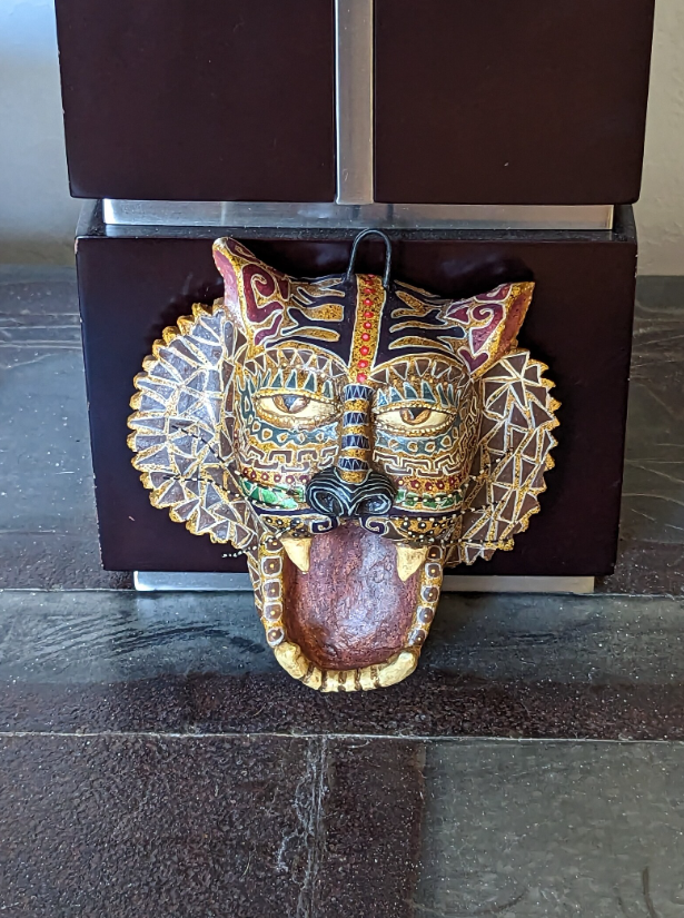 Jaguar Wall Art Home Decor, Mexican Animal Folk Art Figurine, Clay Pottery by Jose Juan Aguilar of Oaxaca, Mexico