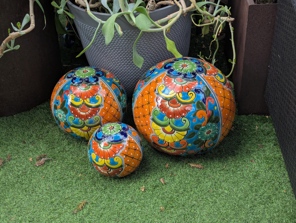 Spheres Garden Decor & Yard Art | Ceramic Talavera Pottery | Handmade in Mexico