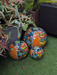 Spheres Garden Decor & Yard Art | Ceramic Talavera Pottery | Handmade in Mexico