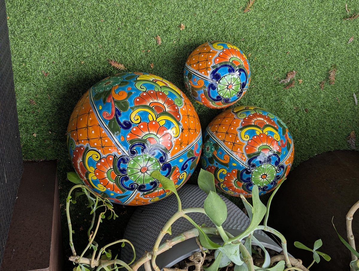 Spheres Garden Decor & Yard Art | Ceramic Talavera Pottery | Handmade in Mexico