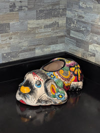 Talavera Bloodhound Flower Pot for Outdoor or Garden Decorations, Dog Lover Gift from luv2brd.com
