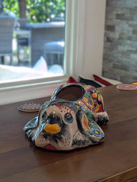 Talavera Bloodhound Flower Pot for Outdoor or Garden Decorations, Dog Lover Gift from luv2brd.com