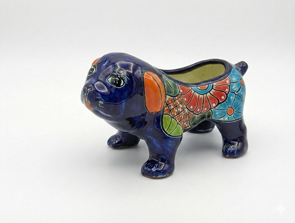 Talavera Bulldog Flower Pot for Outdoor or Garden Decorations, Dog Lover Gift rom luv2brd.com
