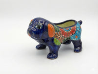 Talavera Bulldog Flower Pot for Outdoor or Garden Decorations, Dog Lover Gift rom luv2brd.com
