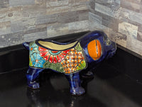 Talavera Bulldog Flower Pot for Outdoor or Garden Decorations, Dog Lover Gift rom luv2brd.com