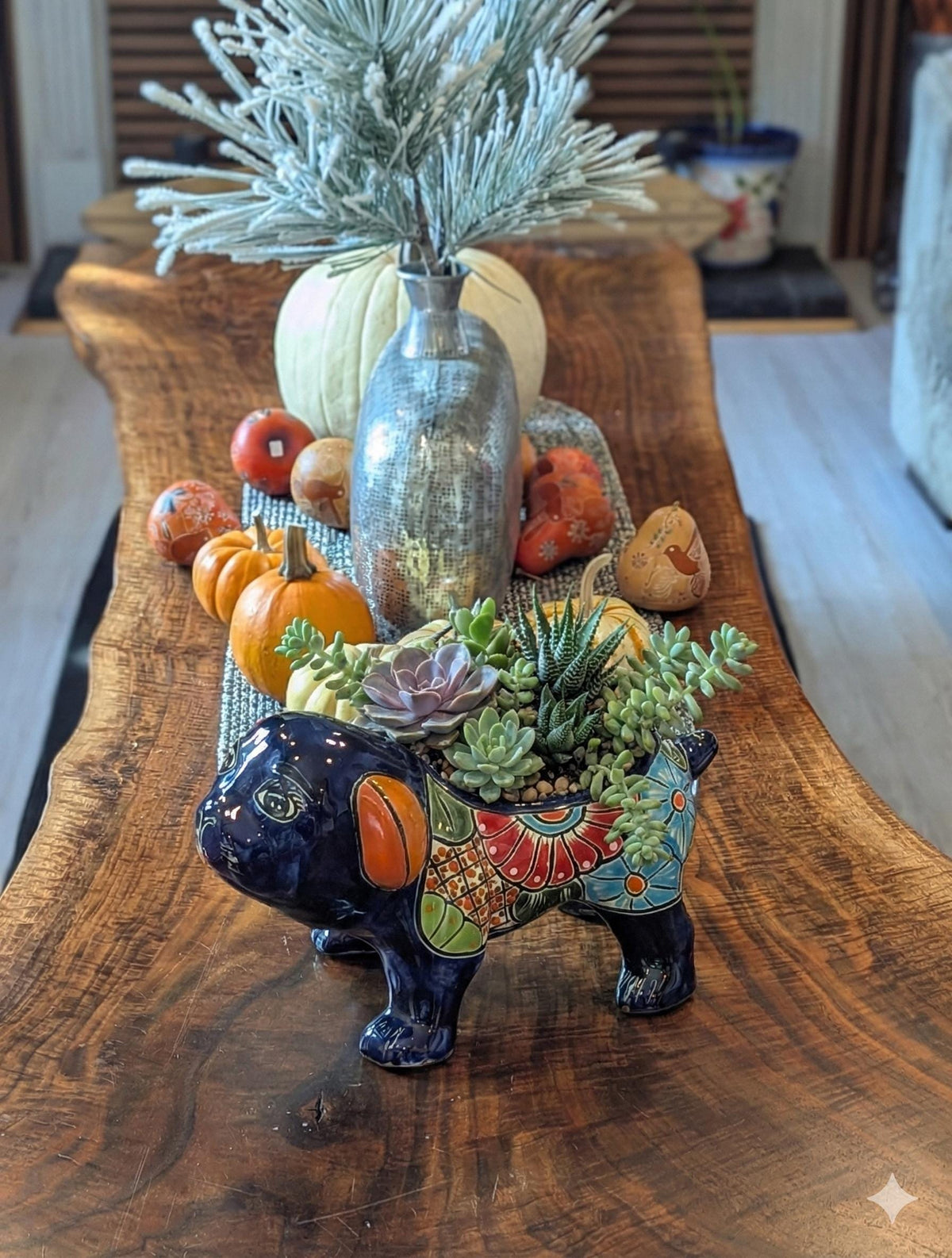 Talavera Bulldog Flower Pot for Outdoor or Garden Decorations, Dog Lover Gift rom luv2brd.com