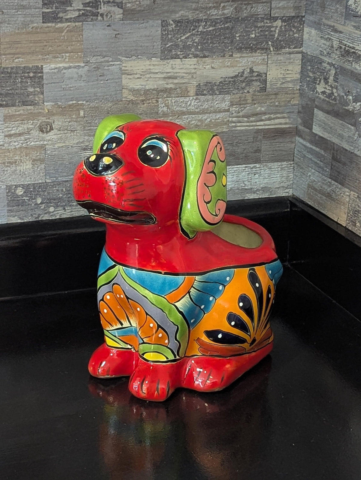 Talavera Dog Flower Pot for Outdoor Decor or Garden Decorations, Dog Lover Gift