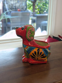 Talavera Dog Flower Pot for Outdoor Decor or Garden Decorations, Dog Lover Gift