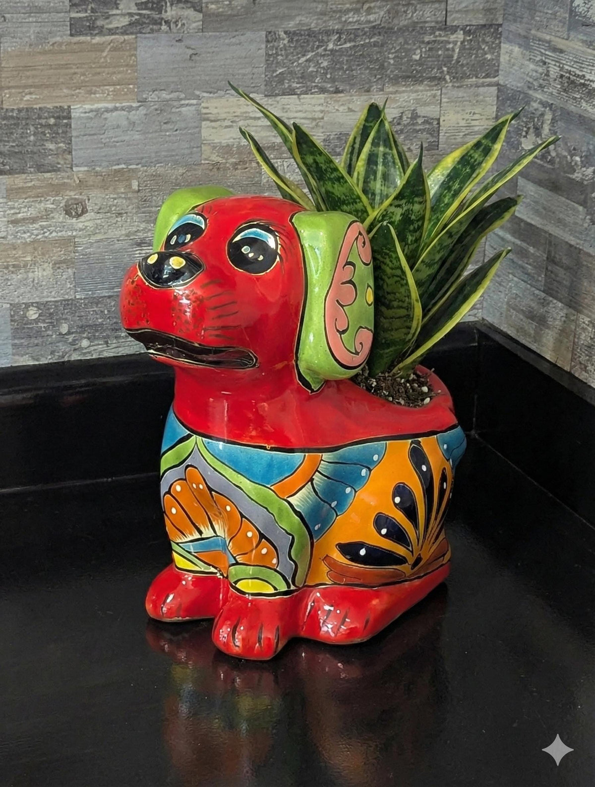 Talavera Dog Flower Pot for Outdoor Decor or Garden Decorations, Dog Lover Gift