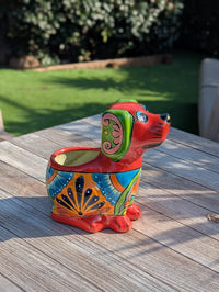 Talavera Dog Flower Pot for Outdoor Decor or Garden Decorations, Dog Lover Gift