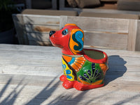 Talavera Dog Flower Pot for Outdoor Decor or Garden Decorations, Dog Lover Gift
