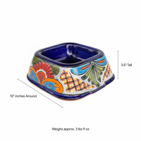 Talavera Dog Bowl: Hand-Painted Ceramic Mexican Pet Food Dish