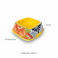 Talavera Dog Bowl: Hand-Painted Ceramic Mexican Pet Food Dish